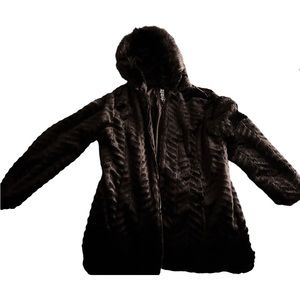 Classy black fuzzy winter jacket size large